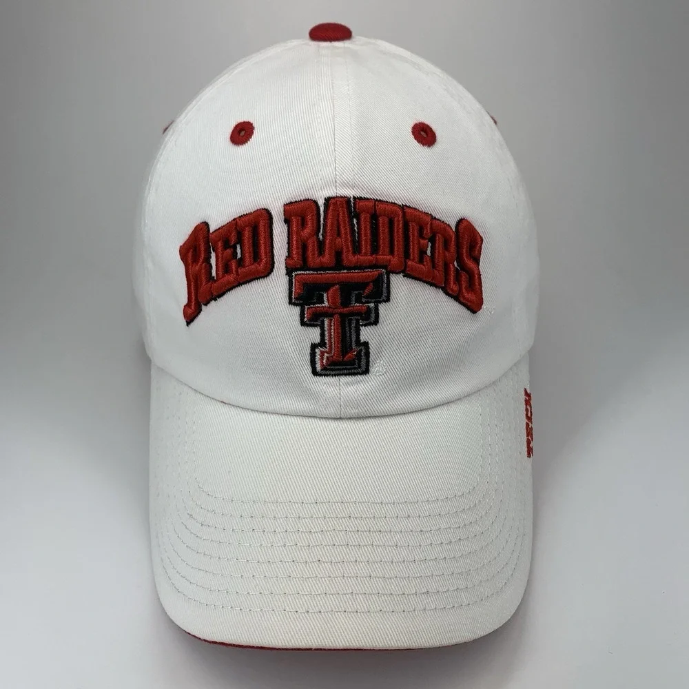Texas Tech Red Raiders Hat White Adjustable Strap Unstructured TOW Baseball Cap